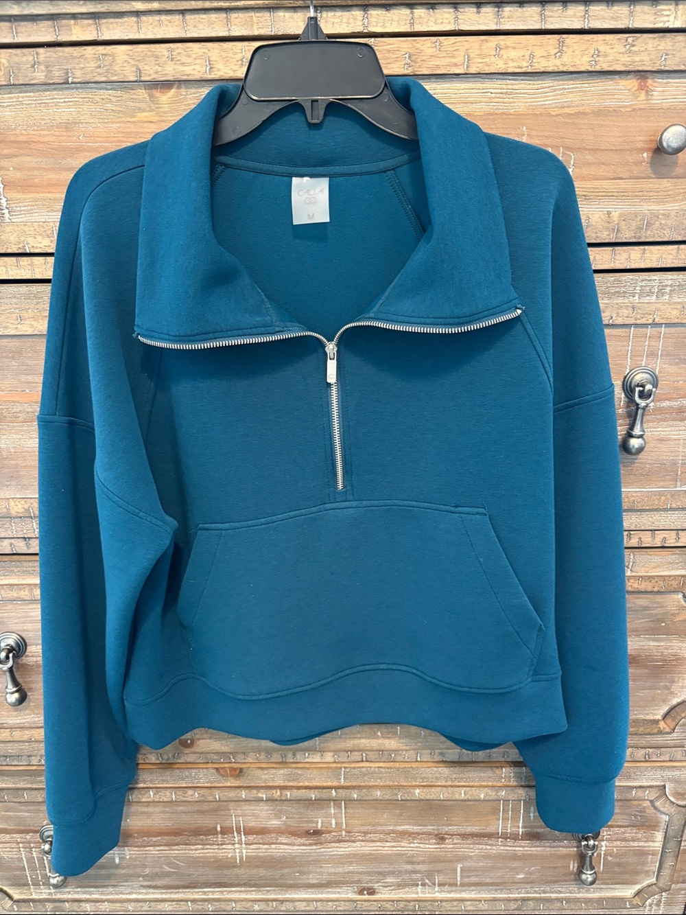 CALIA by Carrie Underwood Teal Half-Zip Pullover Scuba